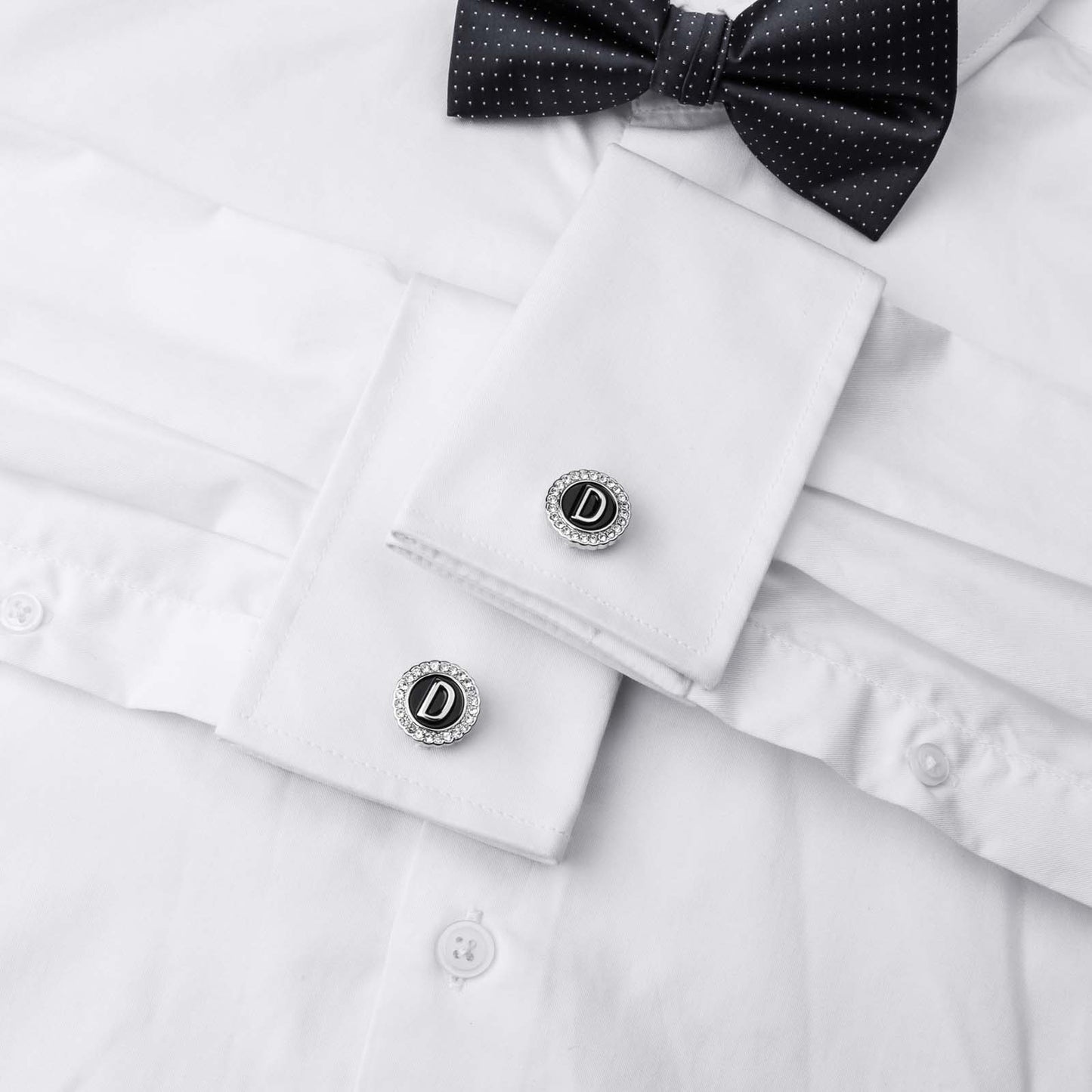 Gemelos con inicial en tono plateado HAWSON para hombre
