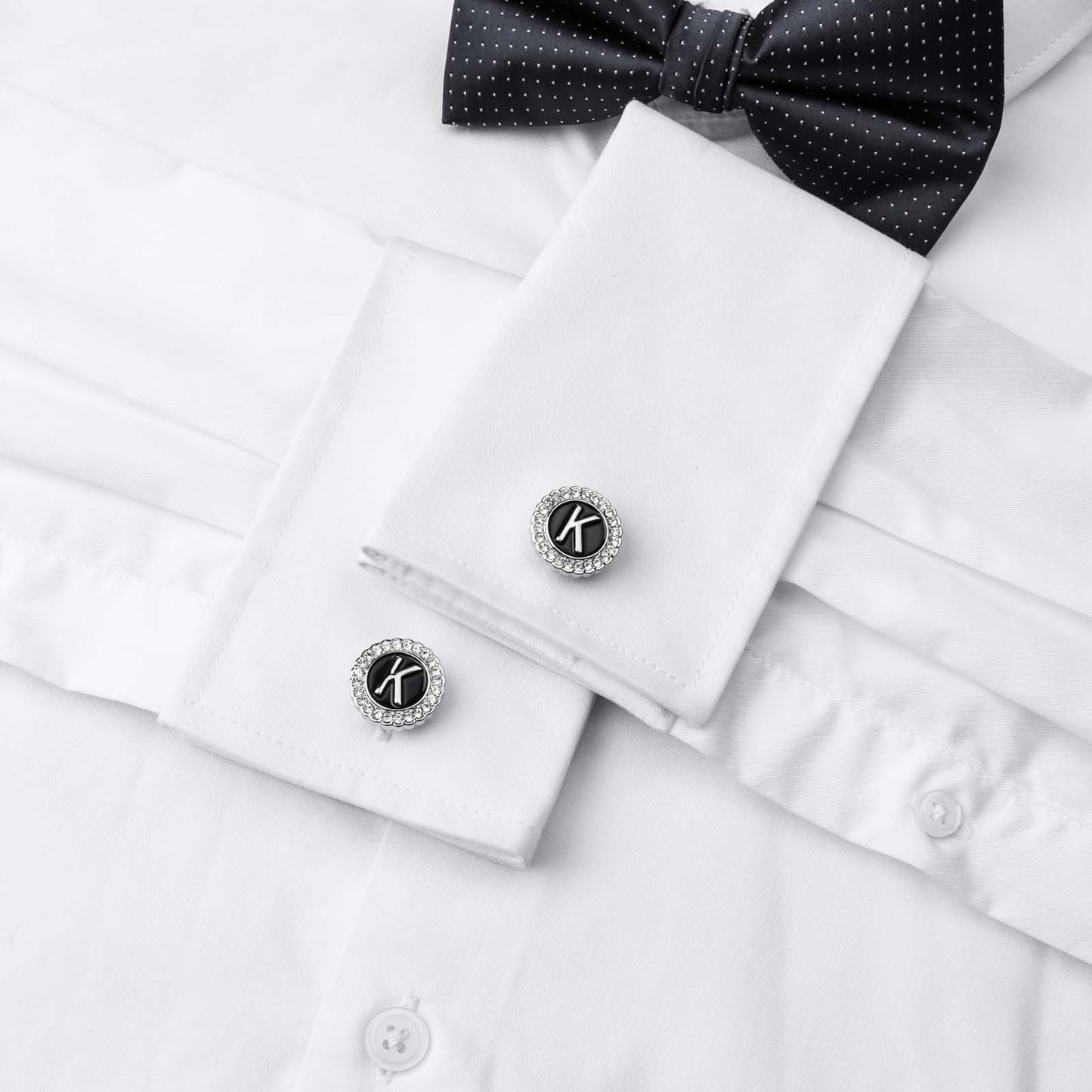 Gemelos con inicial en tono plateado HAWSON para hombre
