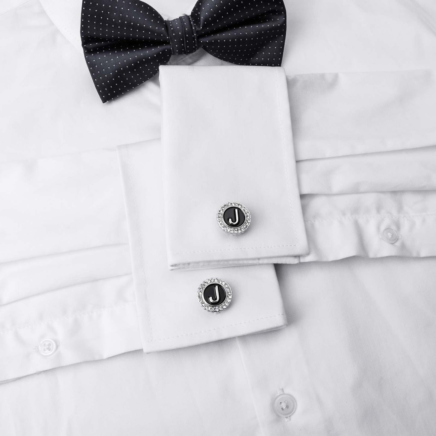 Gemelos con inicial en tono plateado HAWSON para hombre