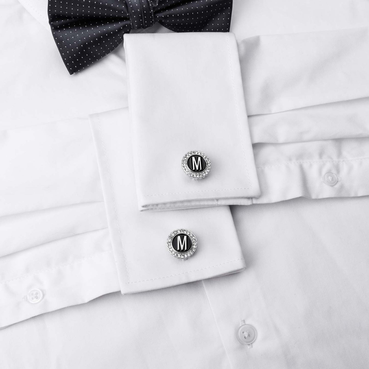 Gemelos con inicial en tono plateado HAWSON para hombre