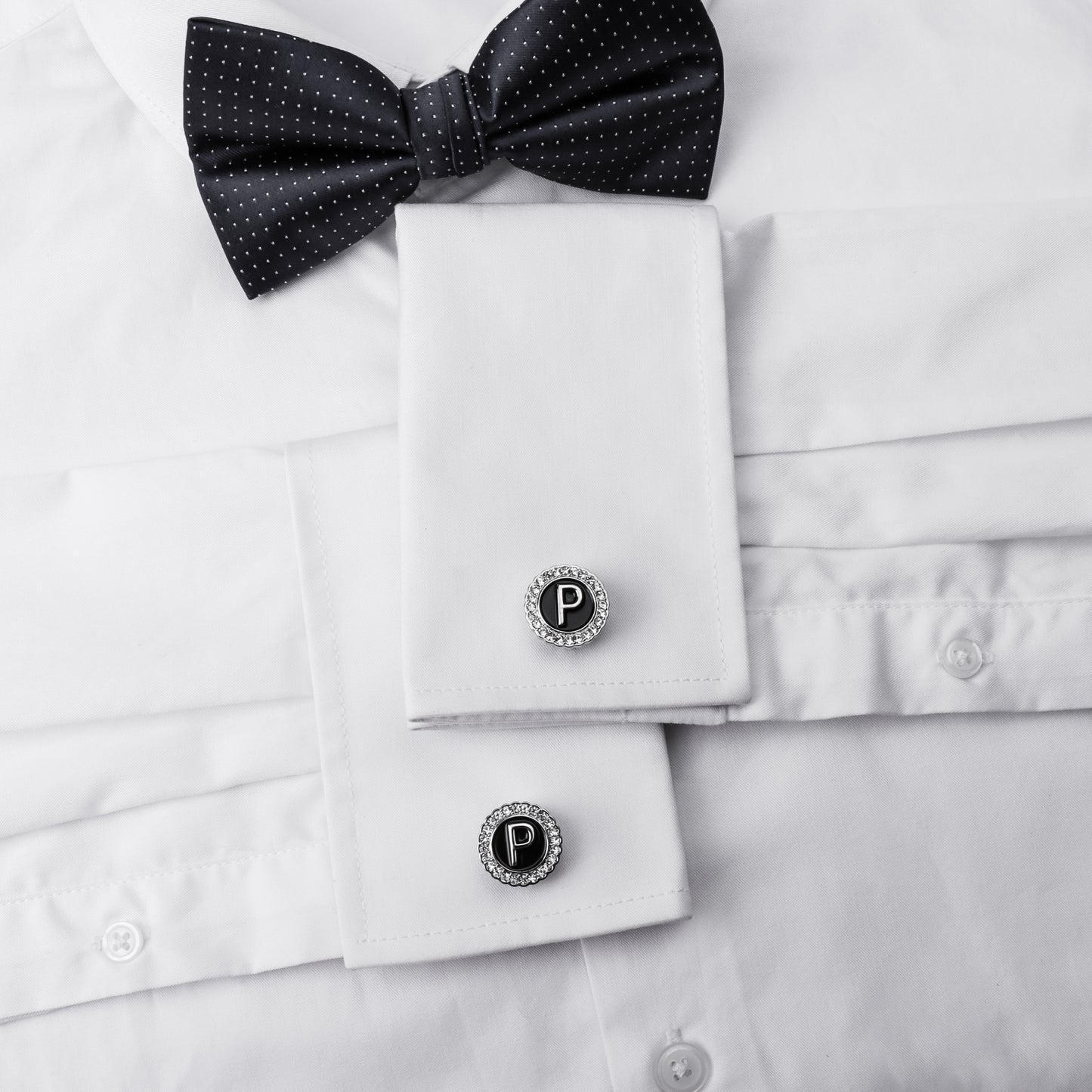 Gemelos con inicial en tono plateado HAWSON para hombre