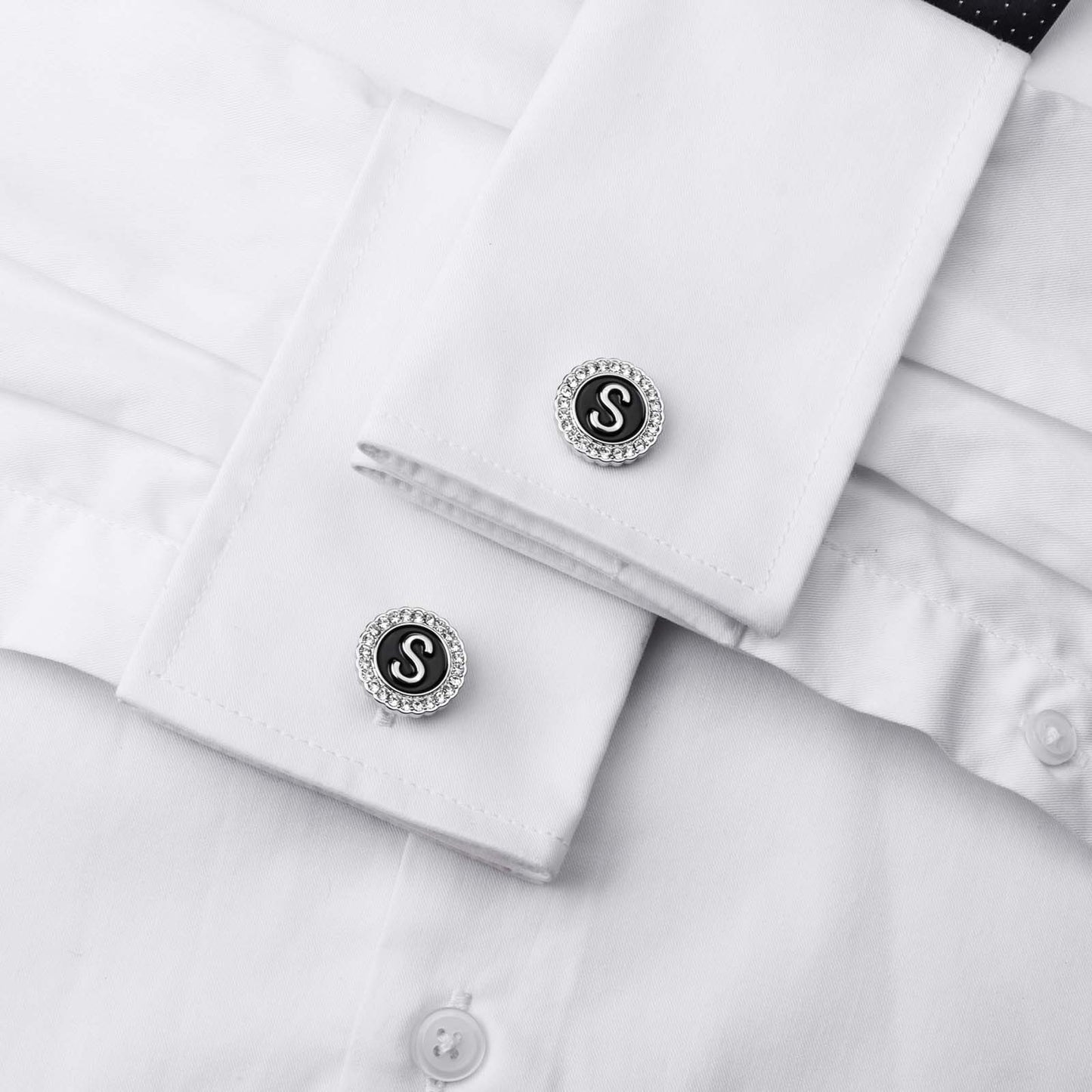 Gemelos con inicial en tono plateado HAWSON para hombre