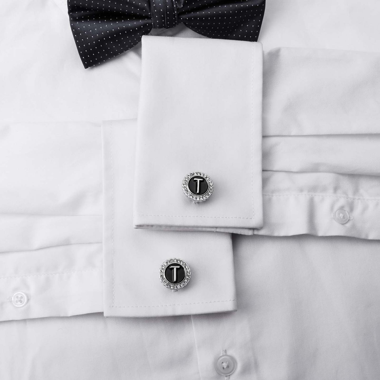Gemelos con inicial en tono plateado HAWSON para hombre