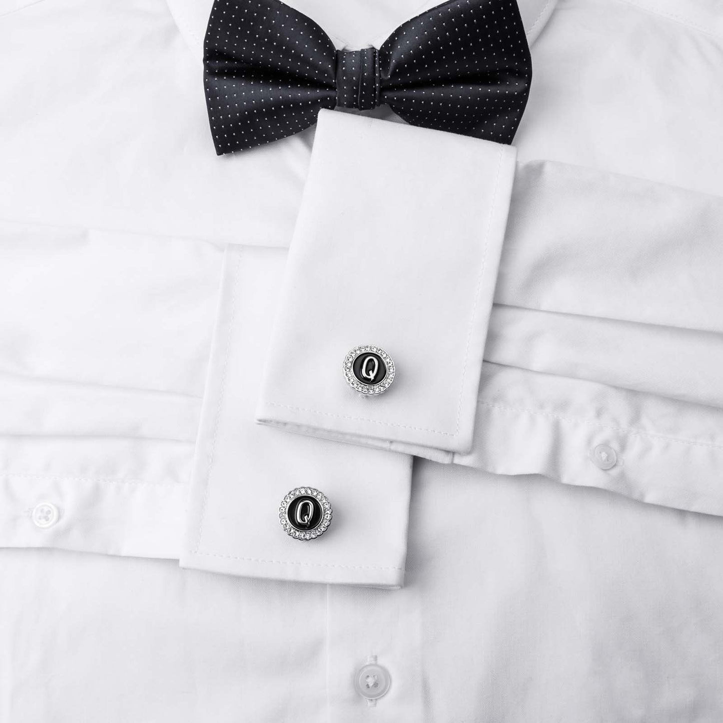 Gemelos con inicial en tono plateado HAWSON para hombre