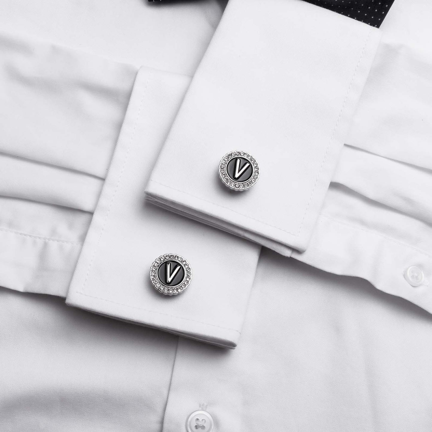 Gemelos con inicial en tono plateado HAWSON para hombre