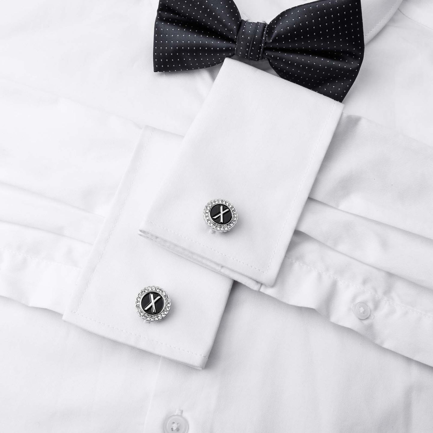 Gemelos con inicial en tono plateado HAWSON para hombre