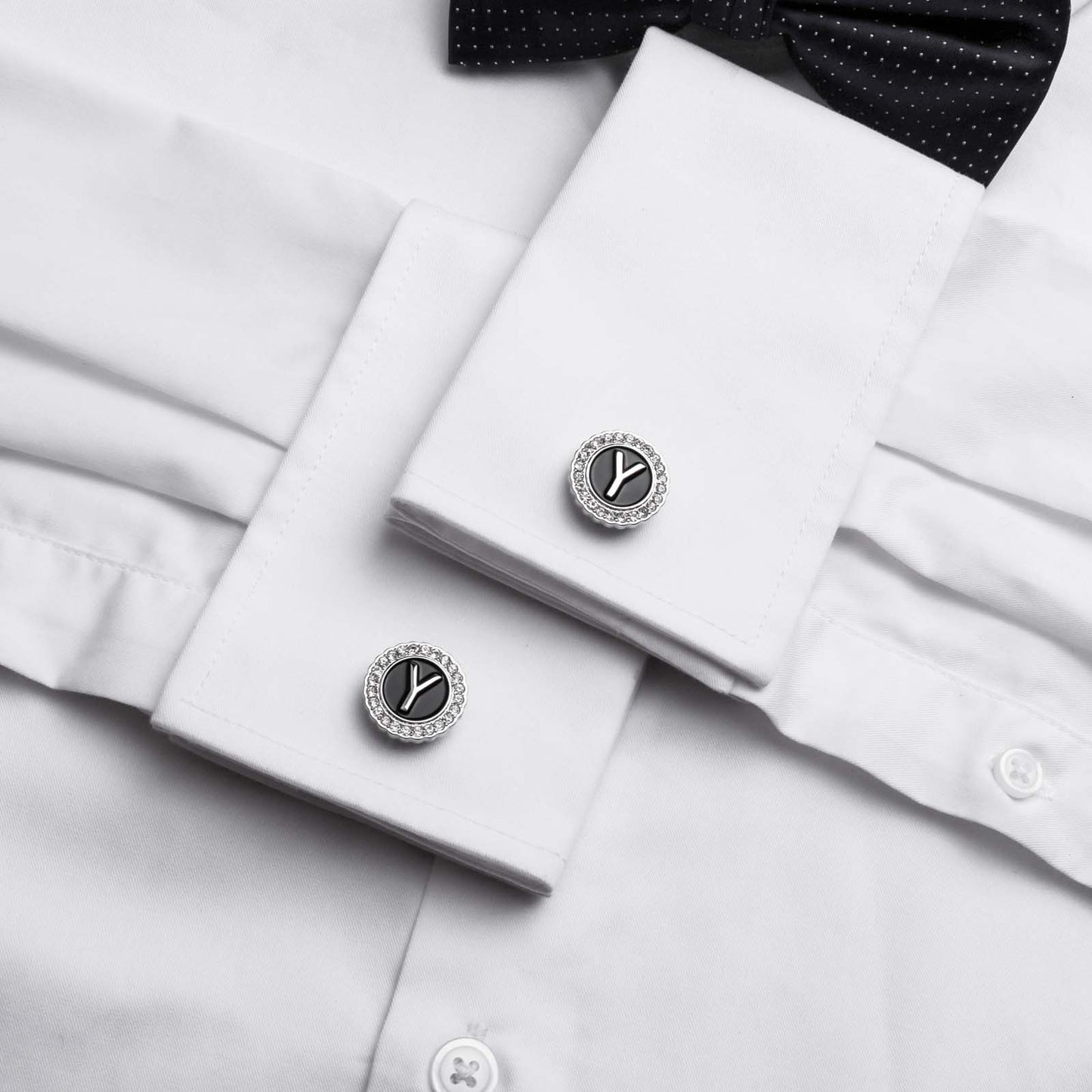 Gemelos con inicial en tono plateado HAWSON para hombre