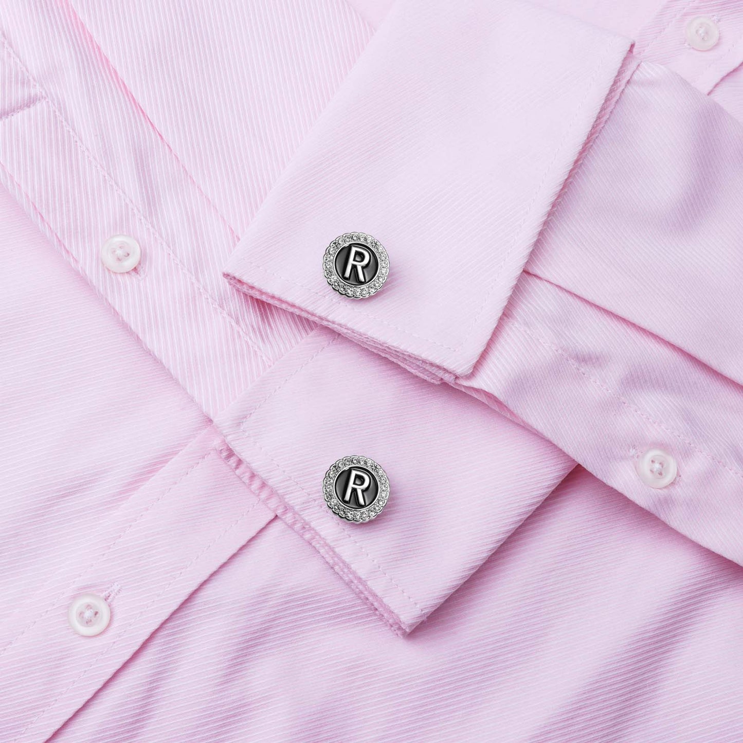 Gemelos con inicial en tono plateado HAWSON para hombre