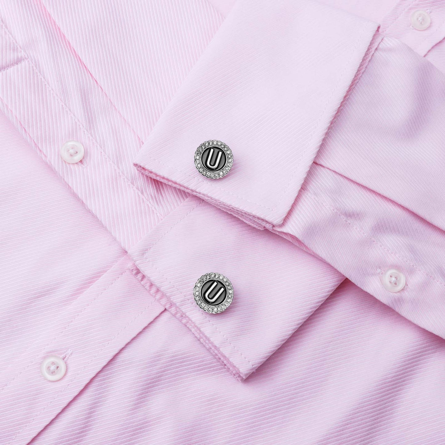 Gemelos con inicial en tono plateado HAWSON para hombre