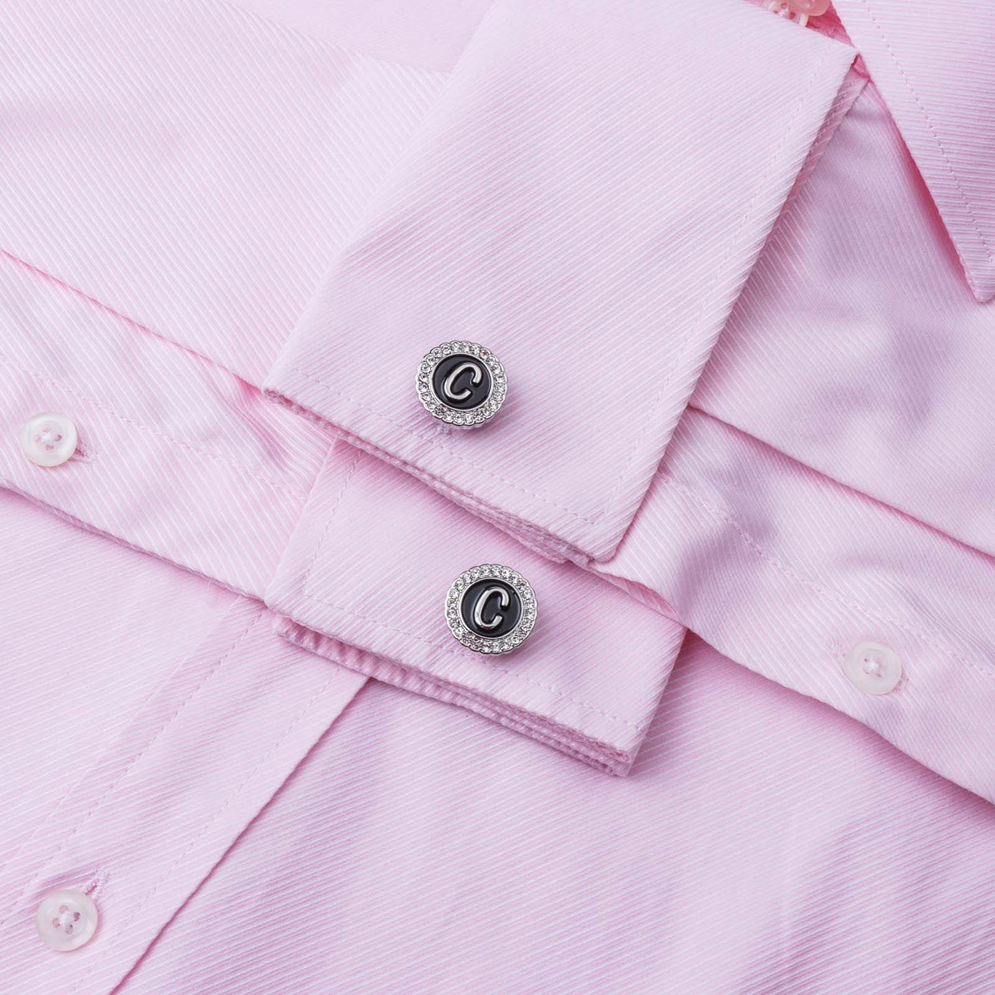 Gemelos con inicial en tono plateado HAWSON para hombre