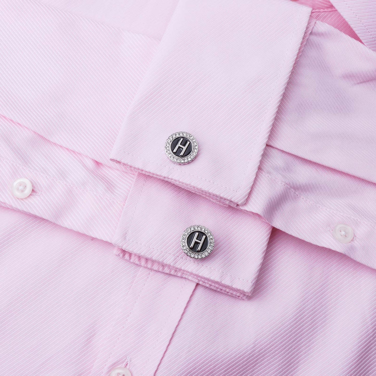 Gemelos con inicial en tono plateado HAWSON para hombre