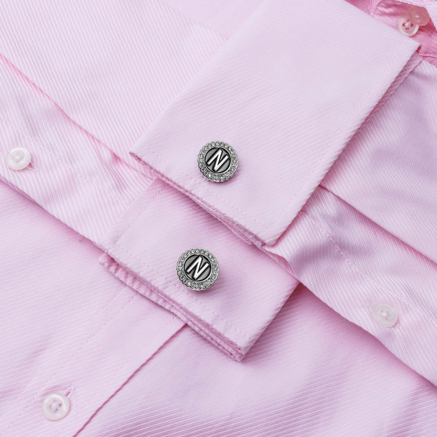Gemelos con inicial en tono plateado HAWSON para hombre