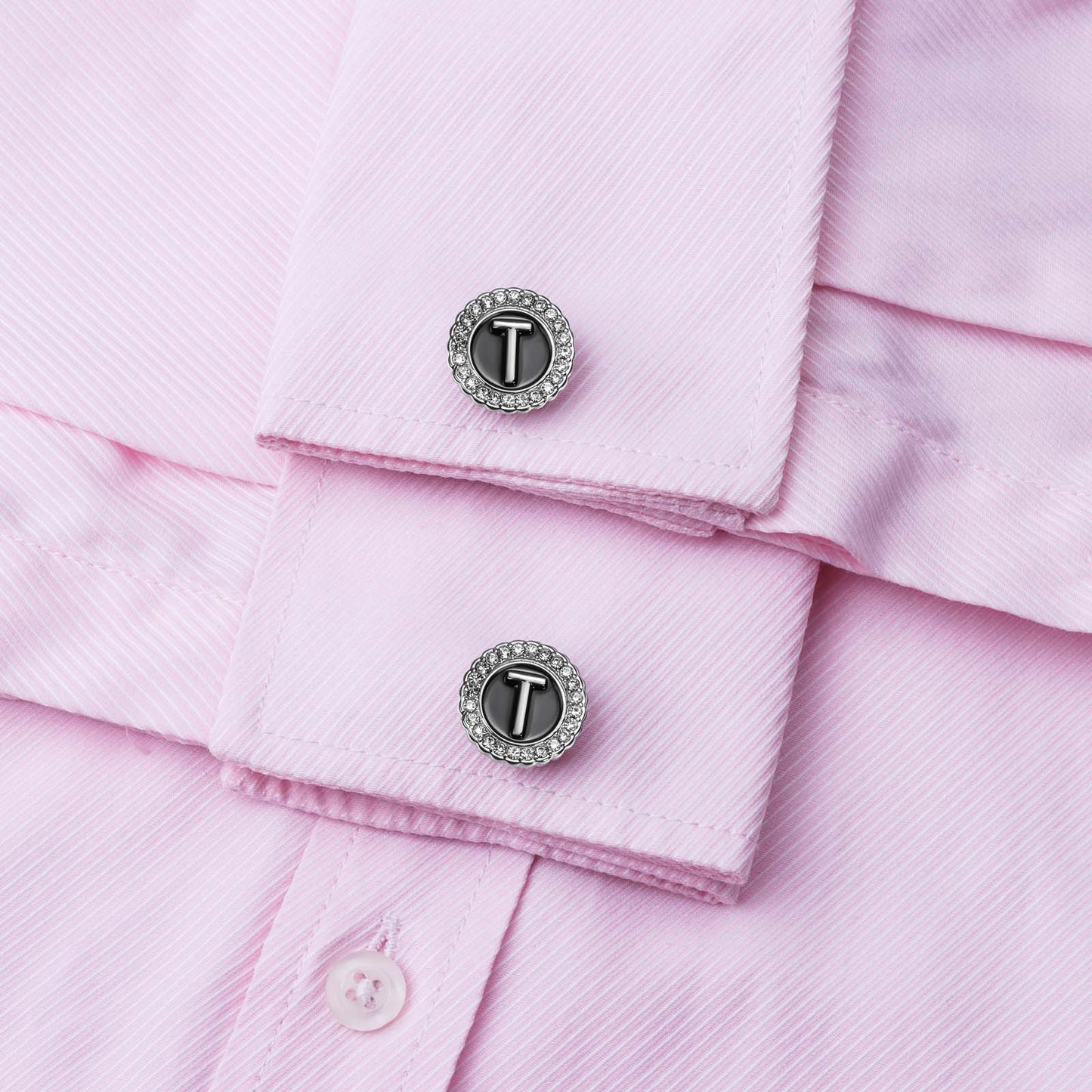 Gemelos con inicial en tono plateado HAWSON para hombre