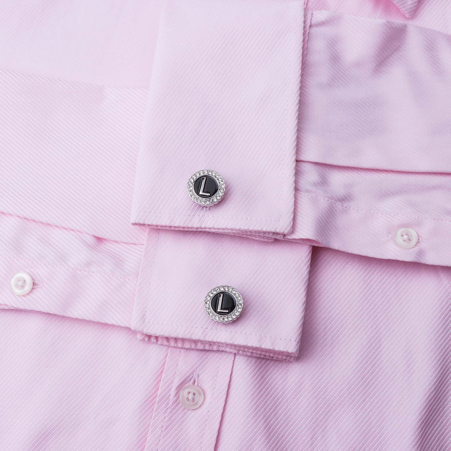 Gemelos con inicial en tono plateado HAWSON para hombre