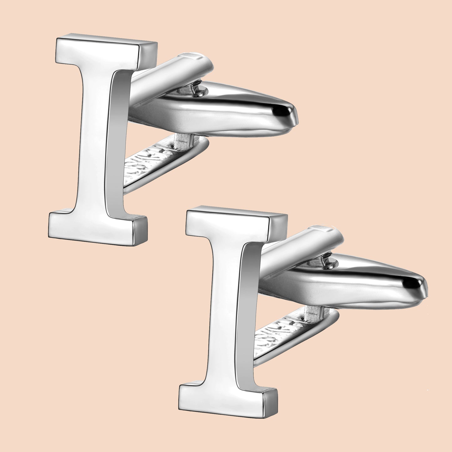 HAWSON Siver Tone Initial Cufflinks for Men