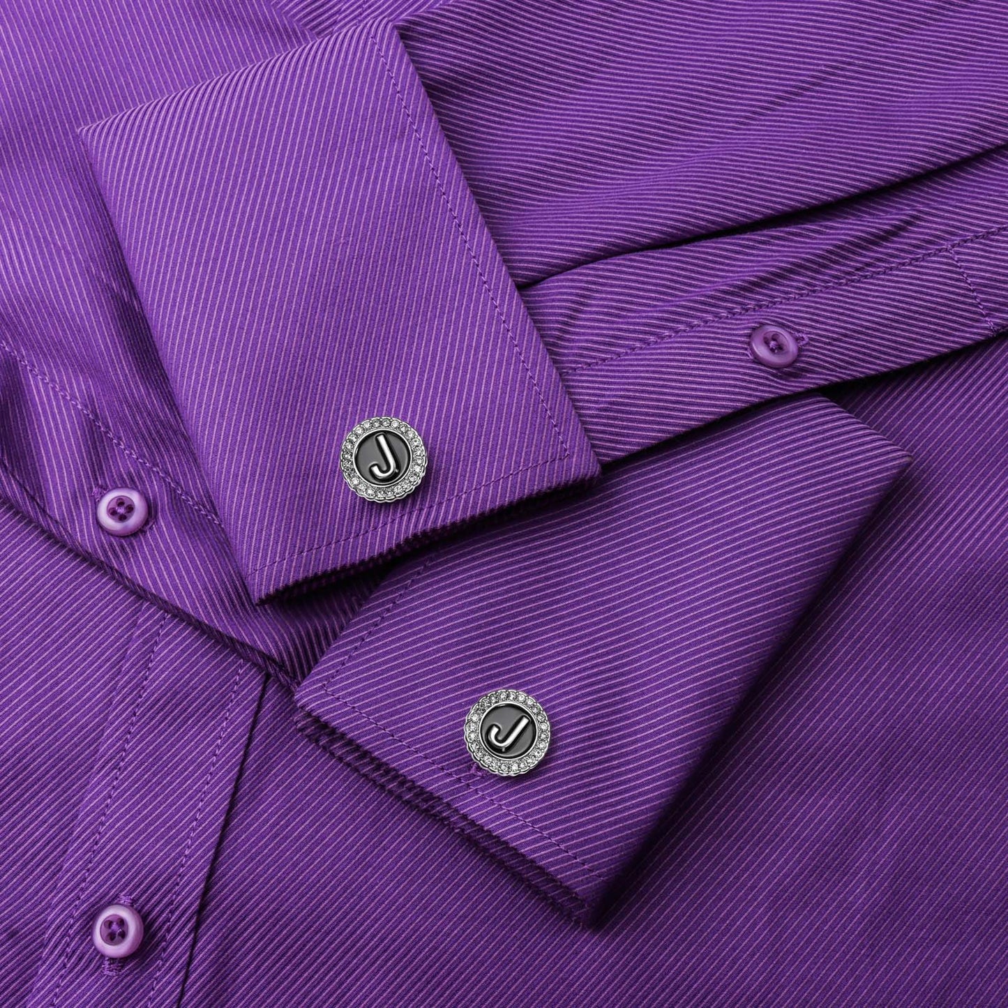 Gemelos con inicial en tono plateado HAWSON para hombre
