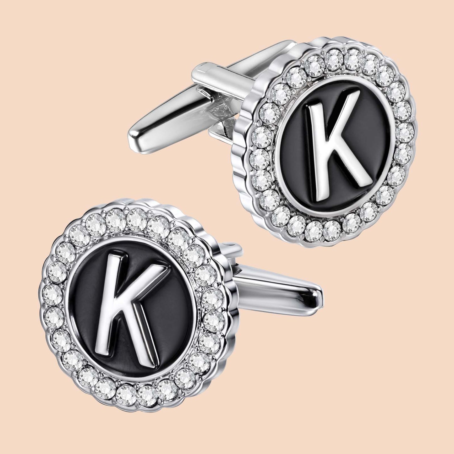 Gemelos con inicial en tono plateado HAWSON para hombre