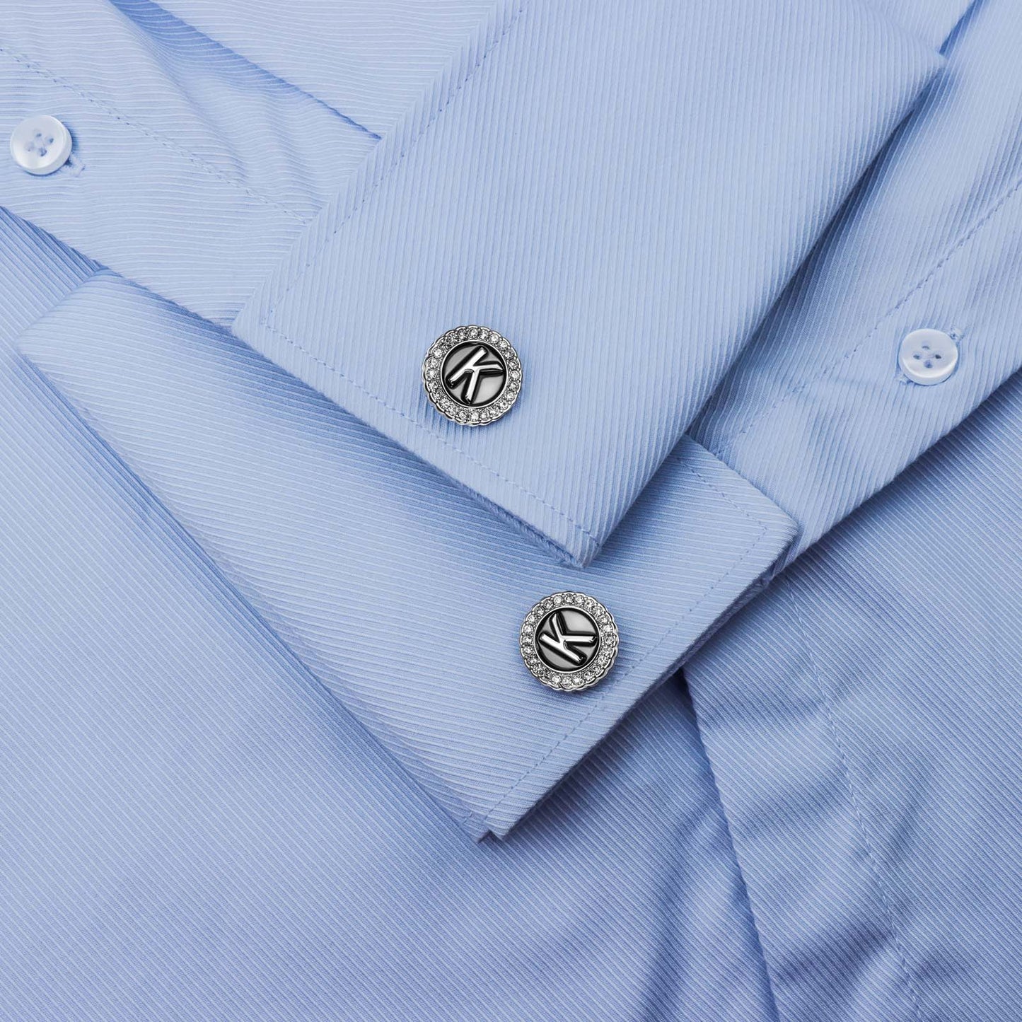 Gemelos con inicial en tono plateado HAWSON para hombre