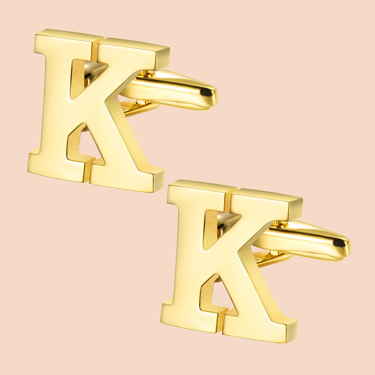 HAWSON Gold Tone Initial Cufflinks for Men