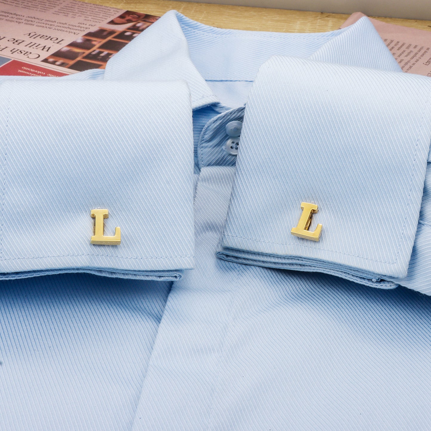 HAWSON Gold Tone Initial Cufflinks for Men