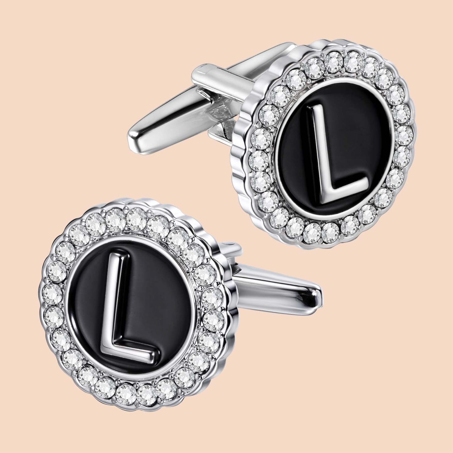 Gemelos con inicial en tono plateado HAWSON para hombre