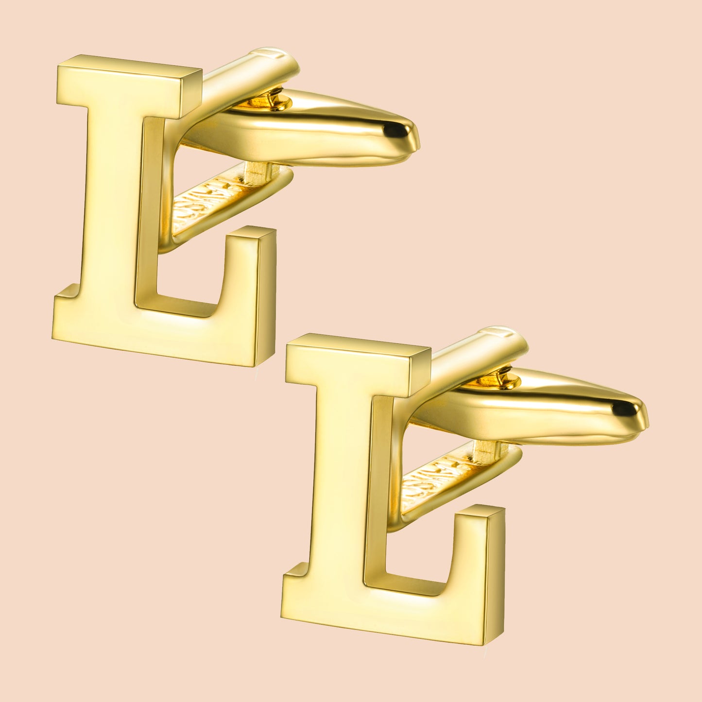 HAWSON Gold Tone Initial Cufflinks for Men