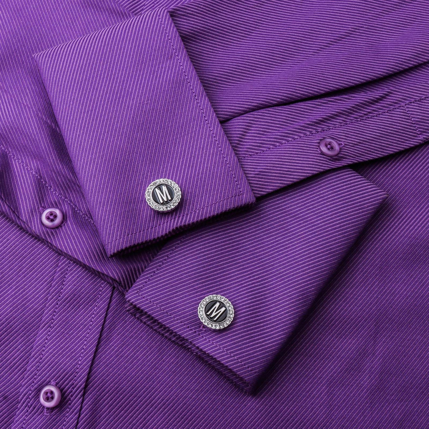 Gemelos con inicial en tono plateado HAWSON para hombre