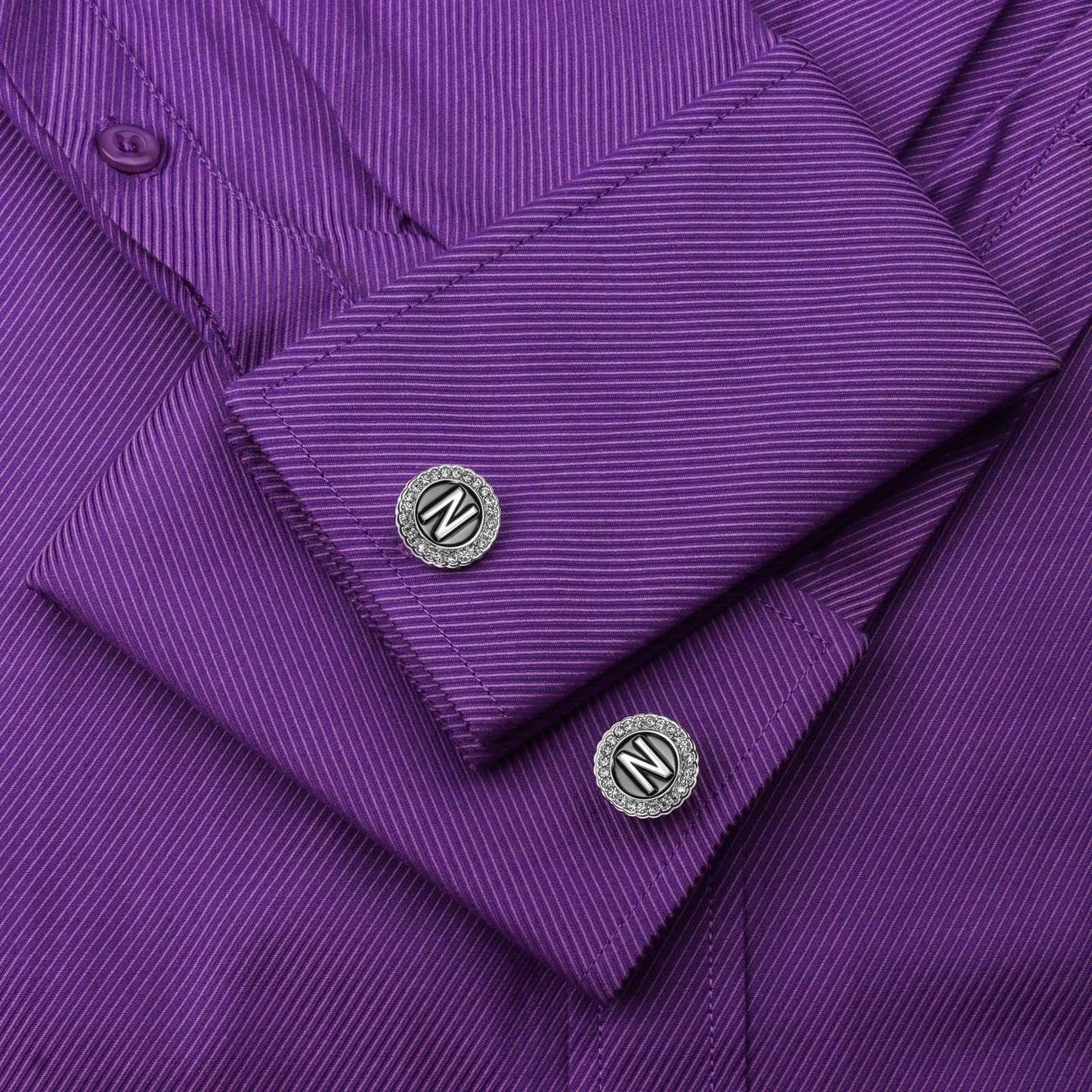 Gemelos con inicial en tono plateado HAWSON para hombre