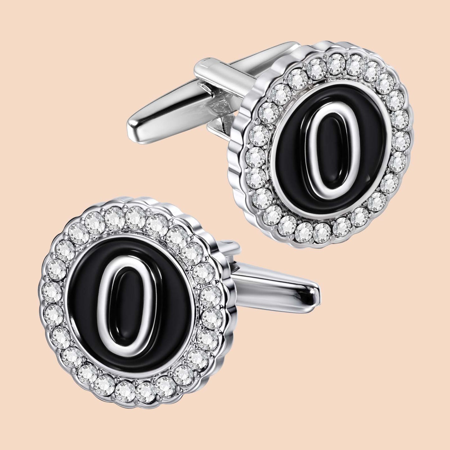 Gemelos con inicial en tono plateado HAWSON para hombre