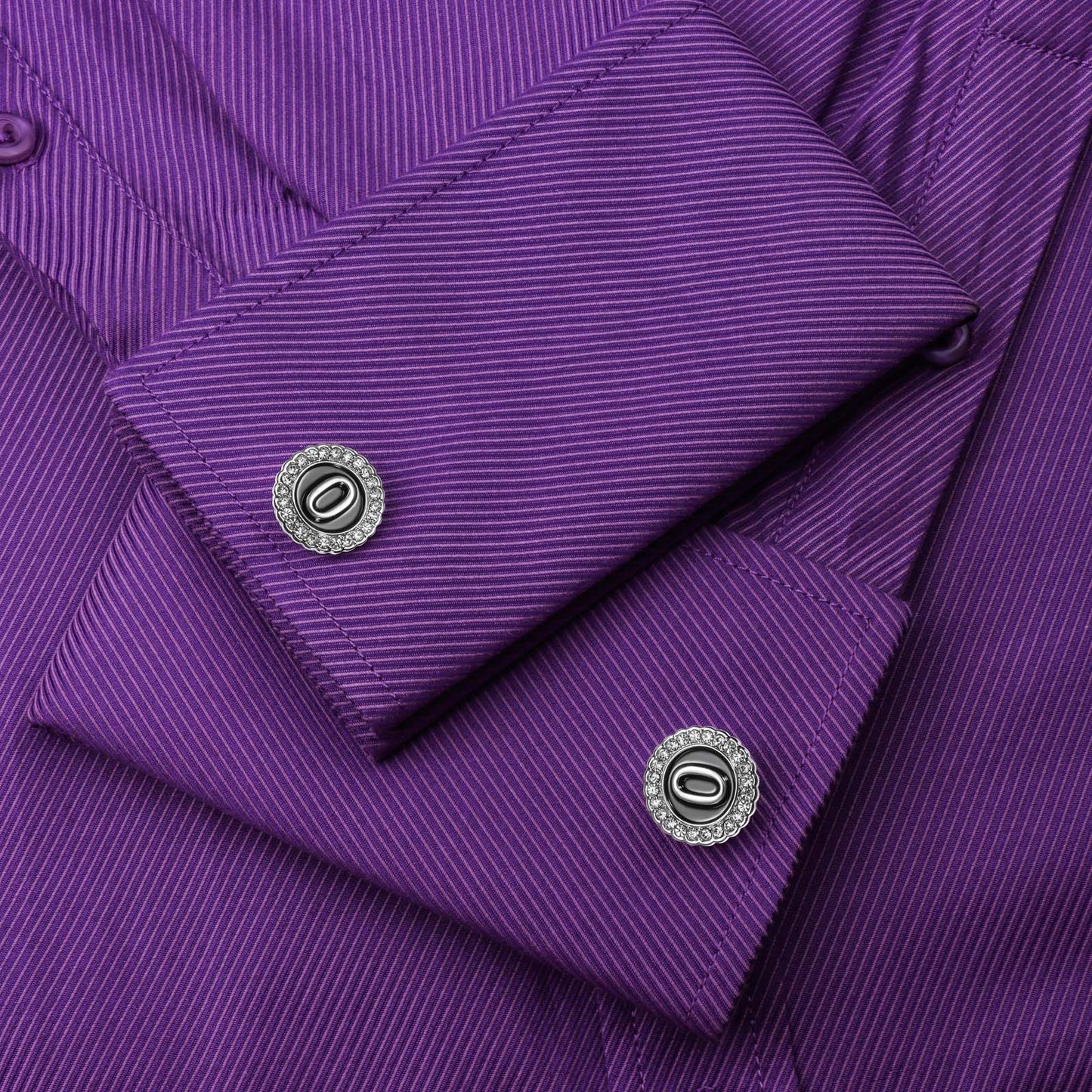 Gemelos con inicial en tono plateado HAWSON para hombre