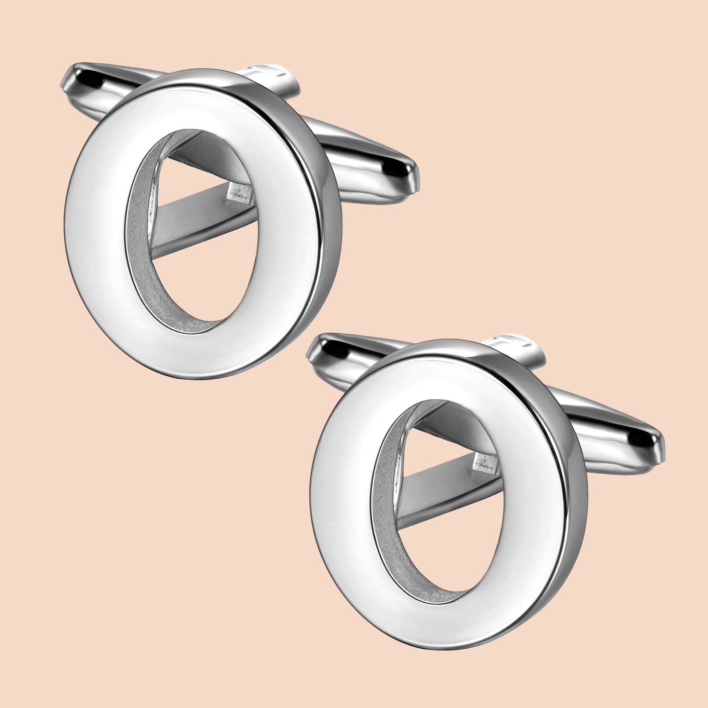 HAWSON Siver Tone Initial Cufflinks for Men