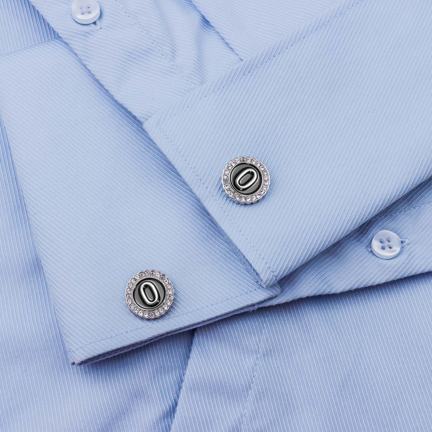 Gemelos con inicial en tono plateado HAWSON para hombre