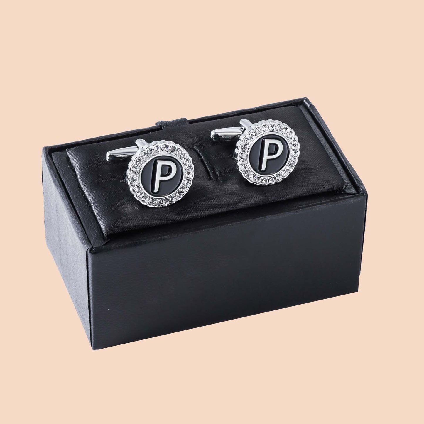 Gemelos con inicial en tono plateado HAWSON para hombre