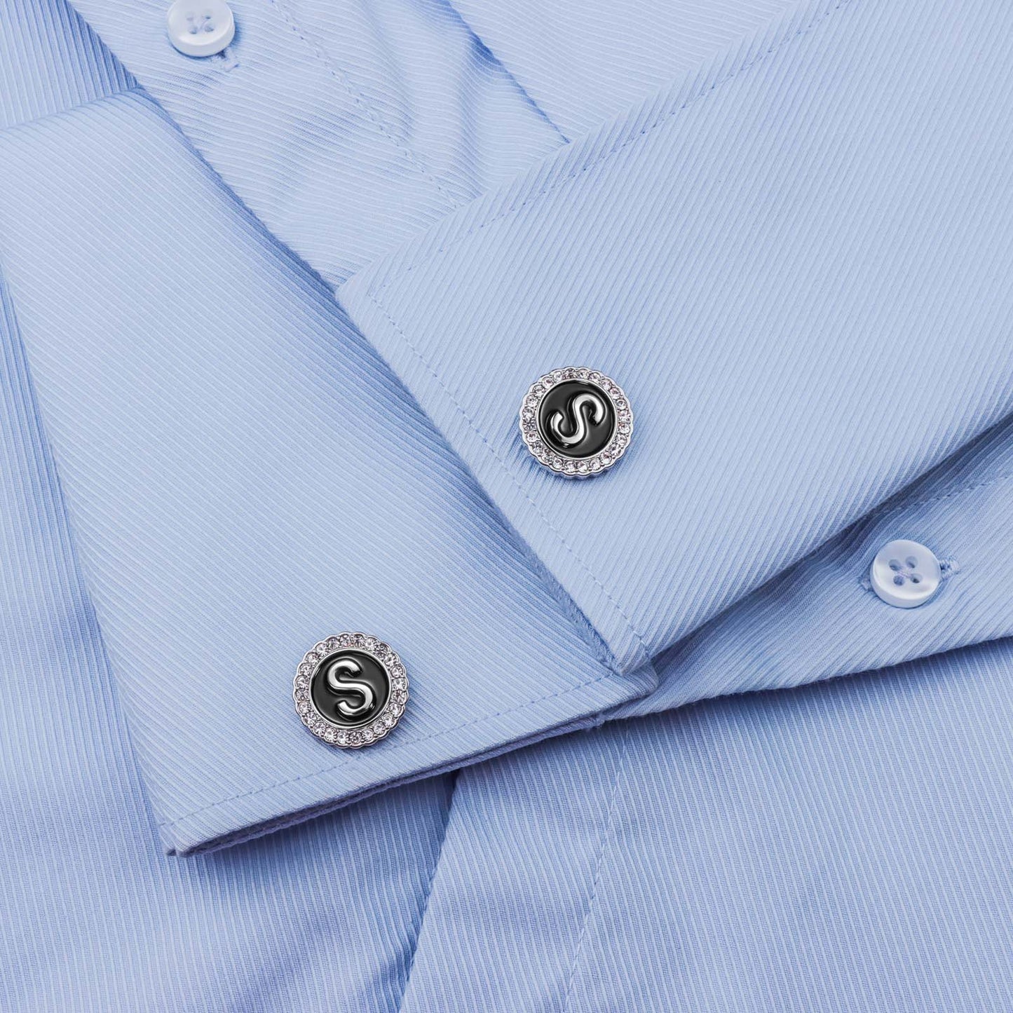 Gemelos con inicial en tono plateado HAWSON para hombre