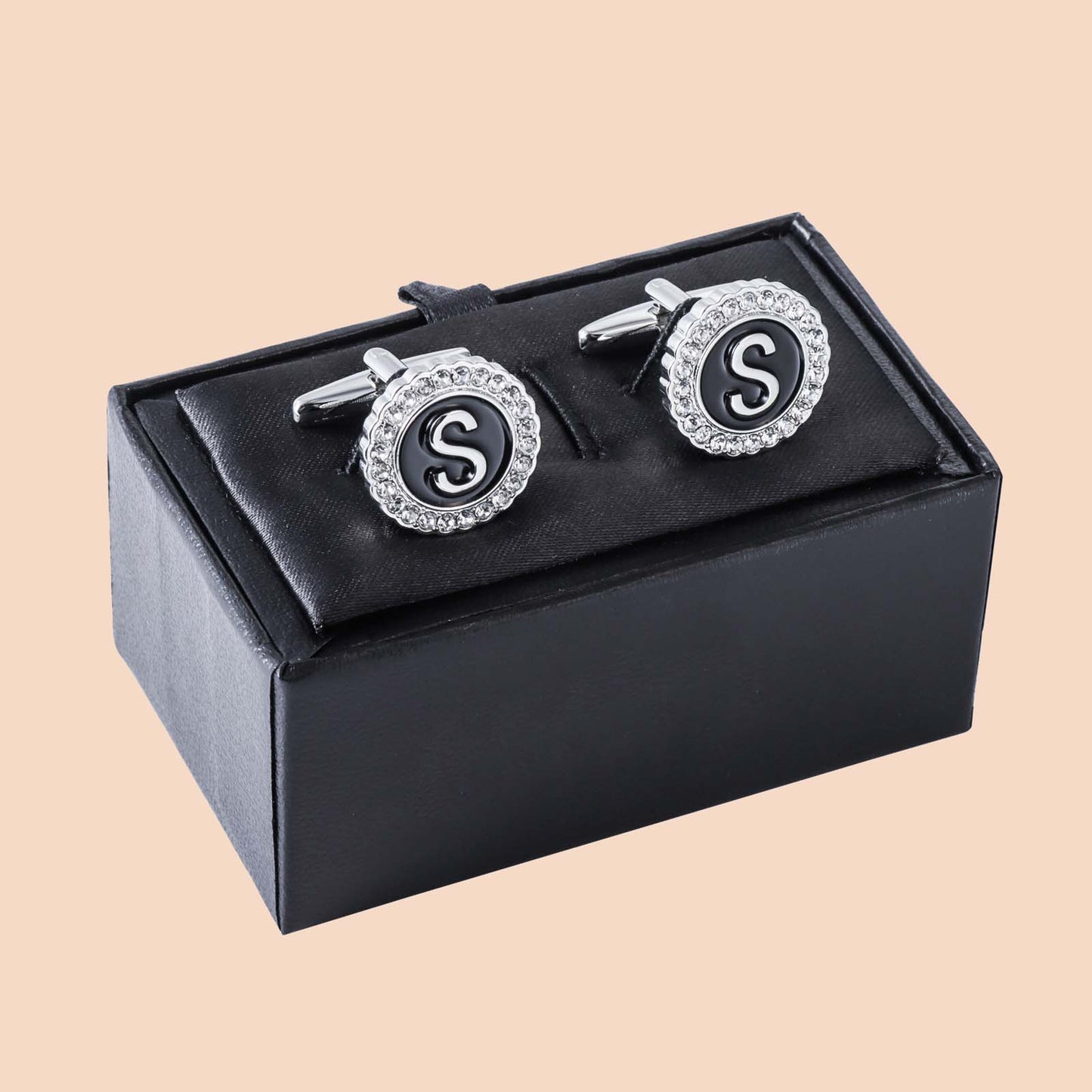 Gemelos con inicial en tono plateado HAWSON para hombre