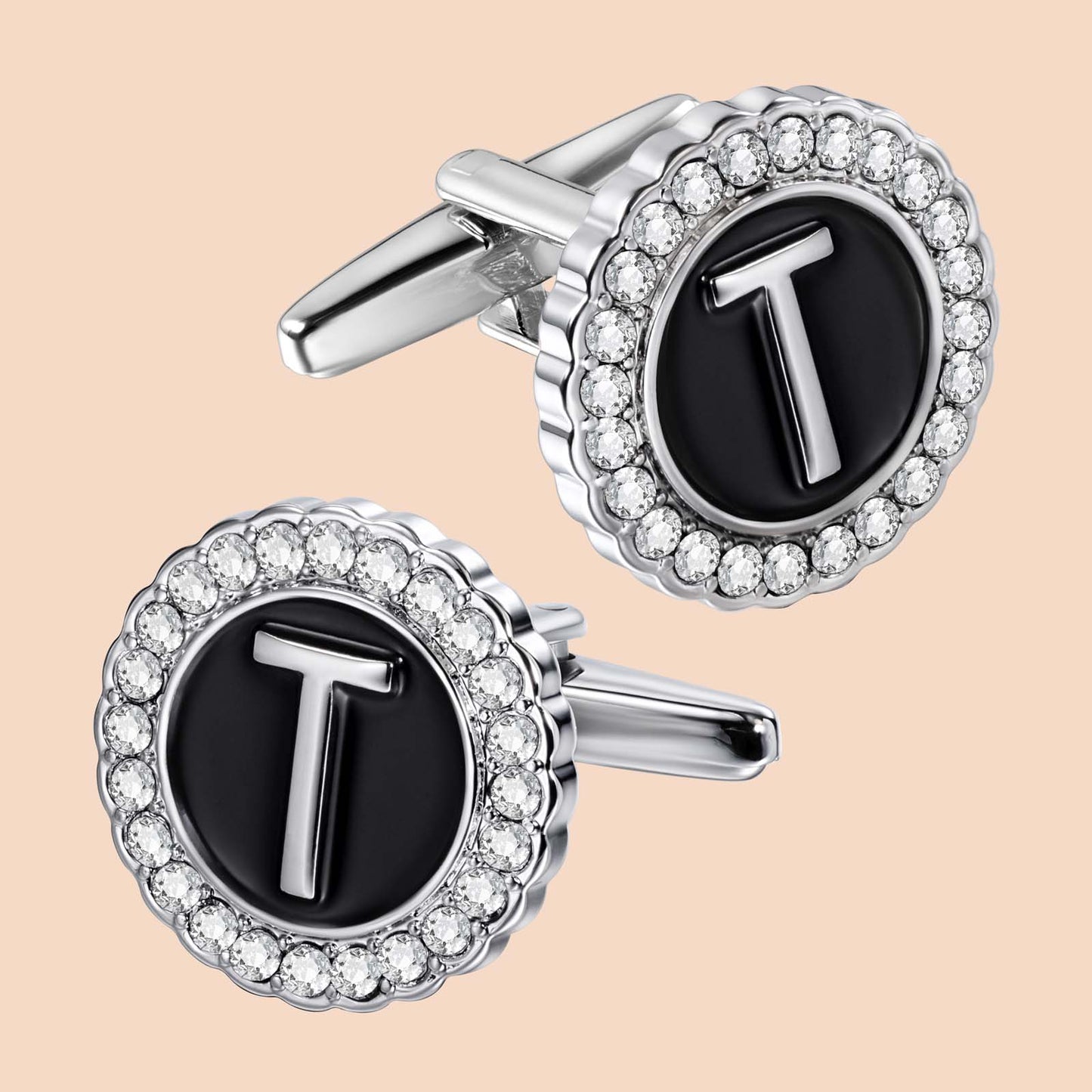 Gemelos con inicial en tono plateado HAWSON para hombre