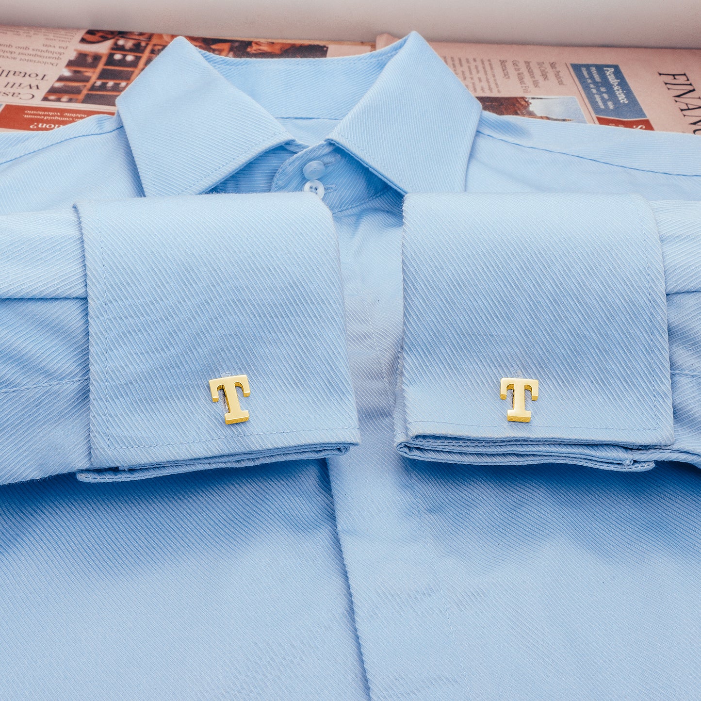 HAWSON Gold Tone Initial Cufflinks for Men