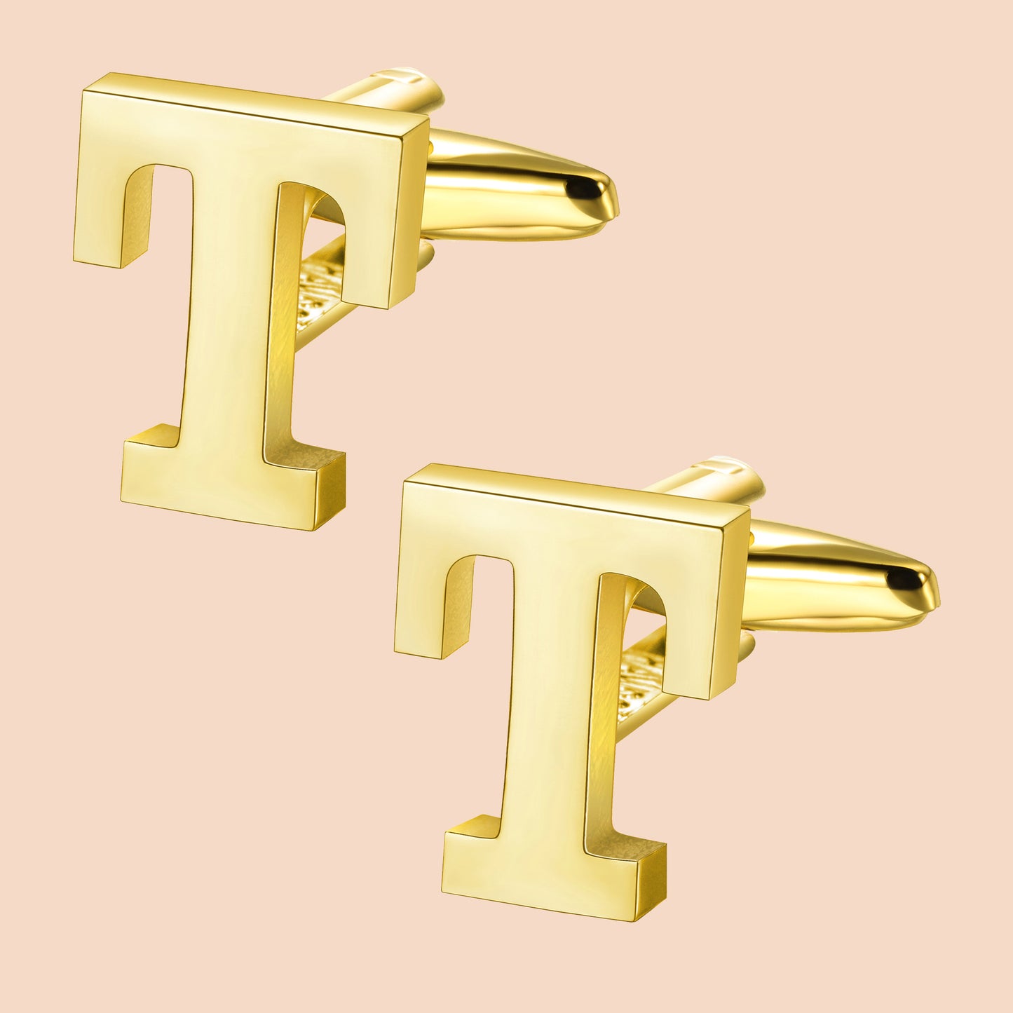 HAWSON Gold Tone Initial Cufflinks for Men