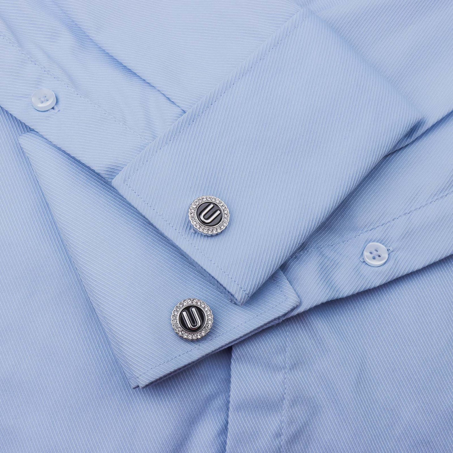 Gemelos con inicial en tono plateado HAWSON para hombre