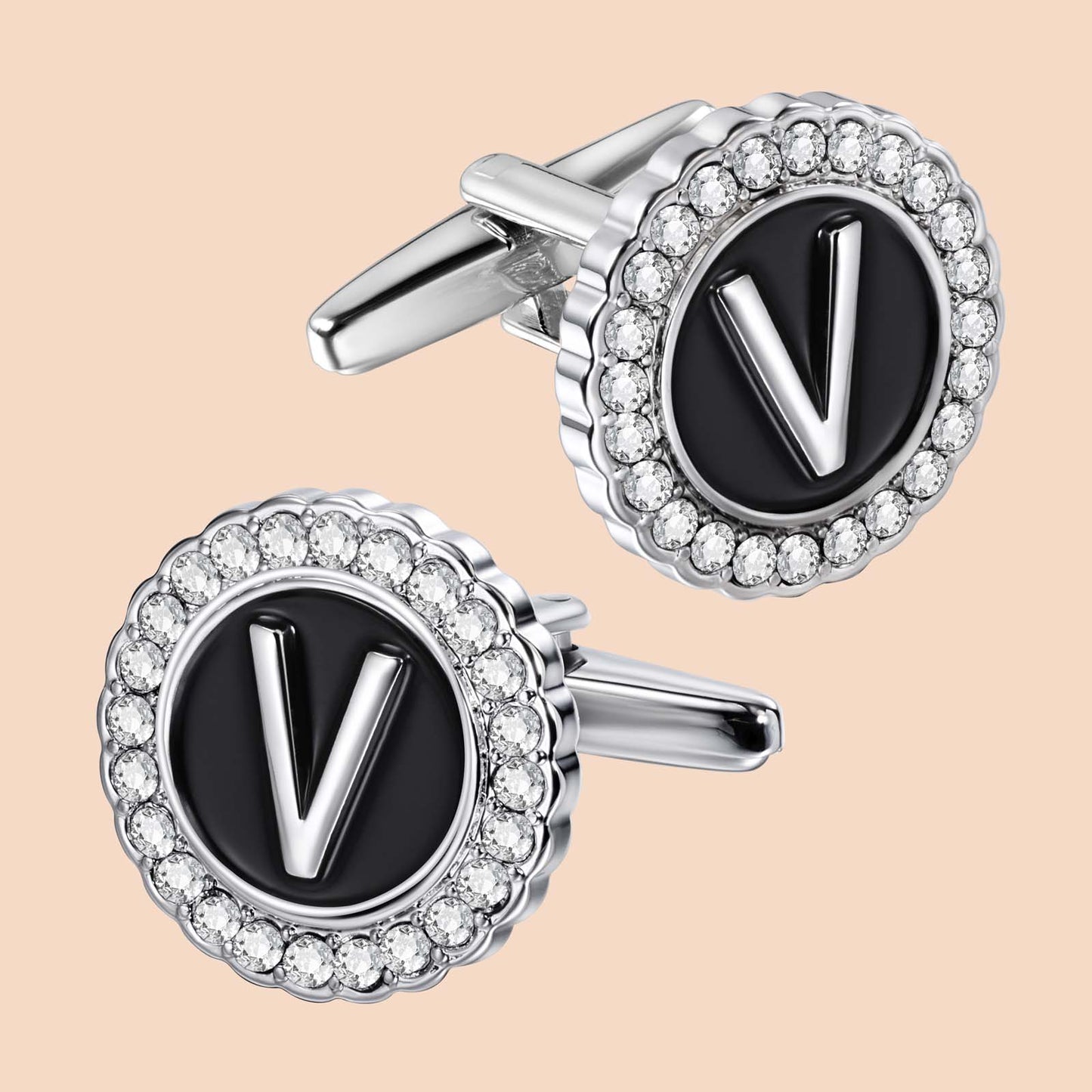 Gemelos con inicial en tono plateado HAWSON para hombre