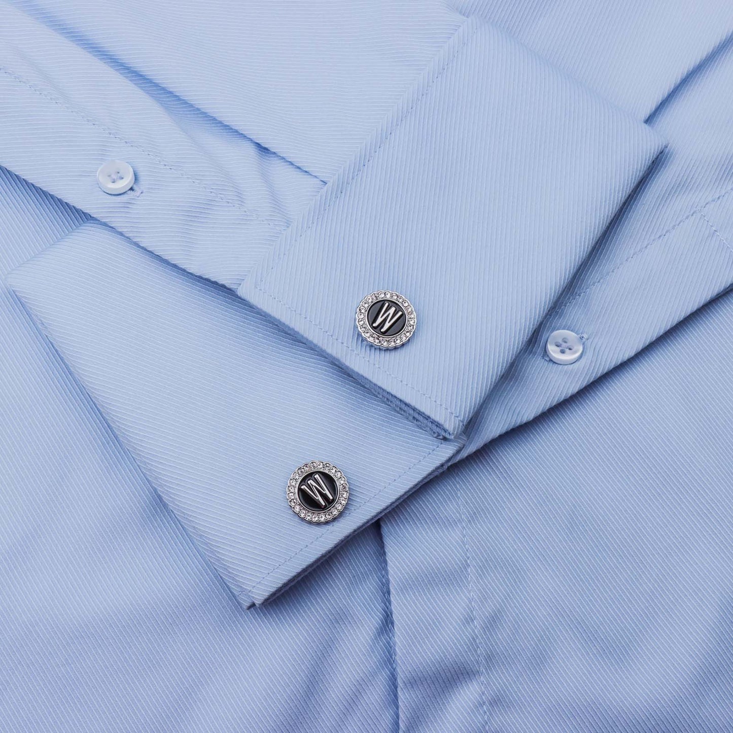 Gemelos con inicial en tono plateado HAWSON para hombre
