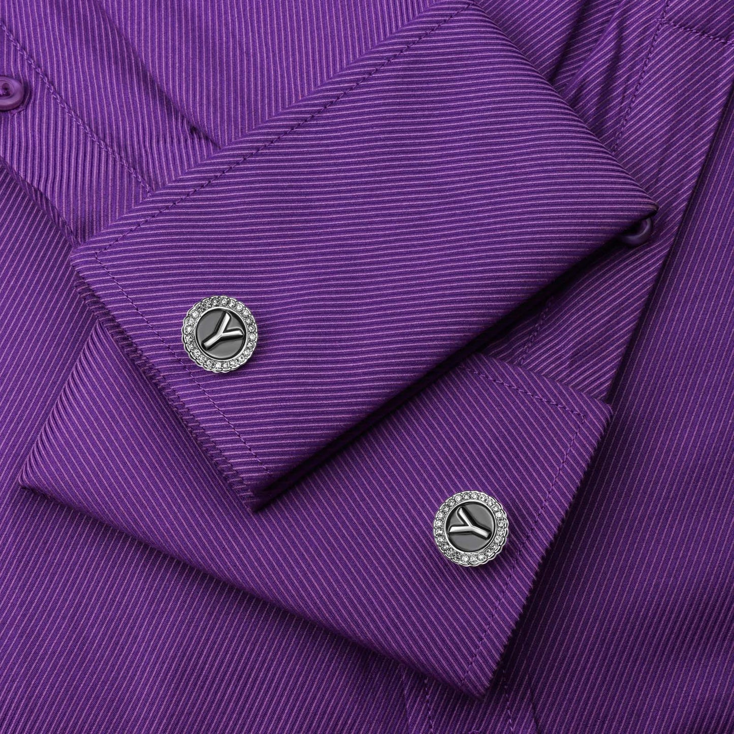 Gemelos con inicial en tono plateado HAWSON para hombre