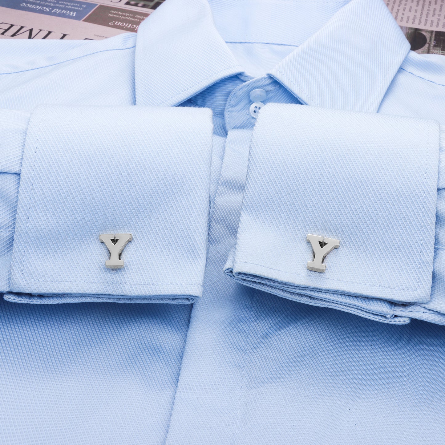 HAWSON Siver Tone Initial Cufflinks for Men