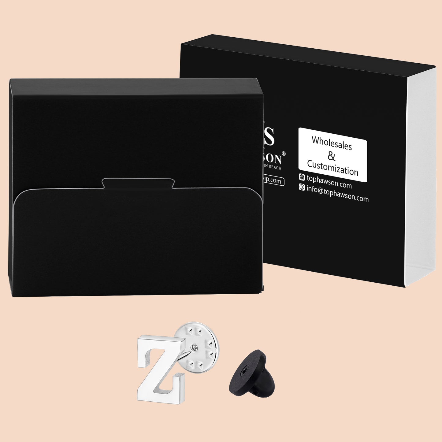 Pin de solapa con inicial de color plateado para hombre