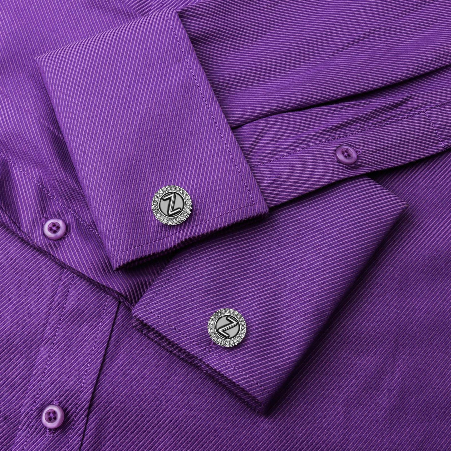 Gemelos con inicial en tono plateado HAWSON para hombre