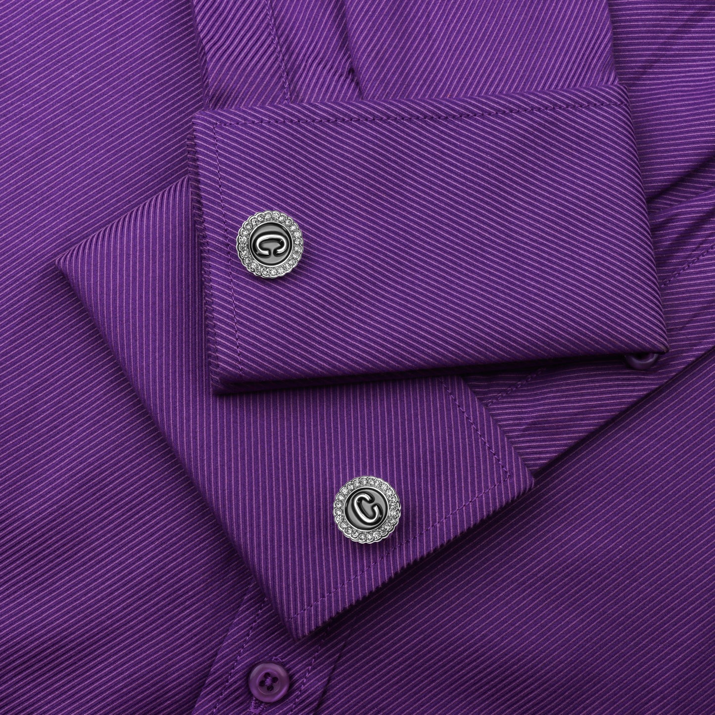 Gemelos con inicial en tono plateado HAWSON para hombre