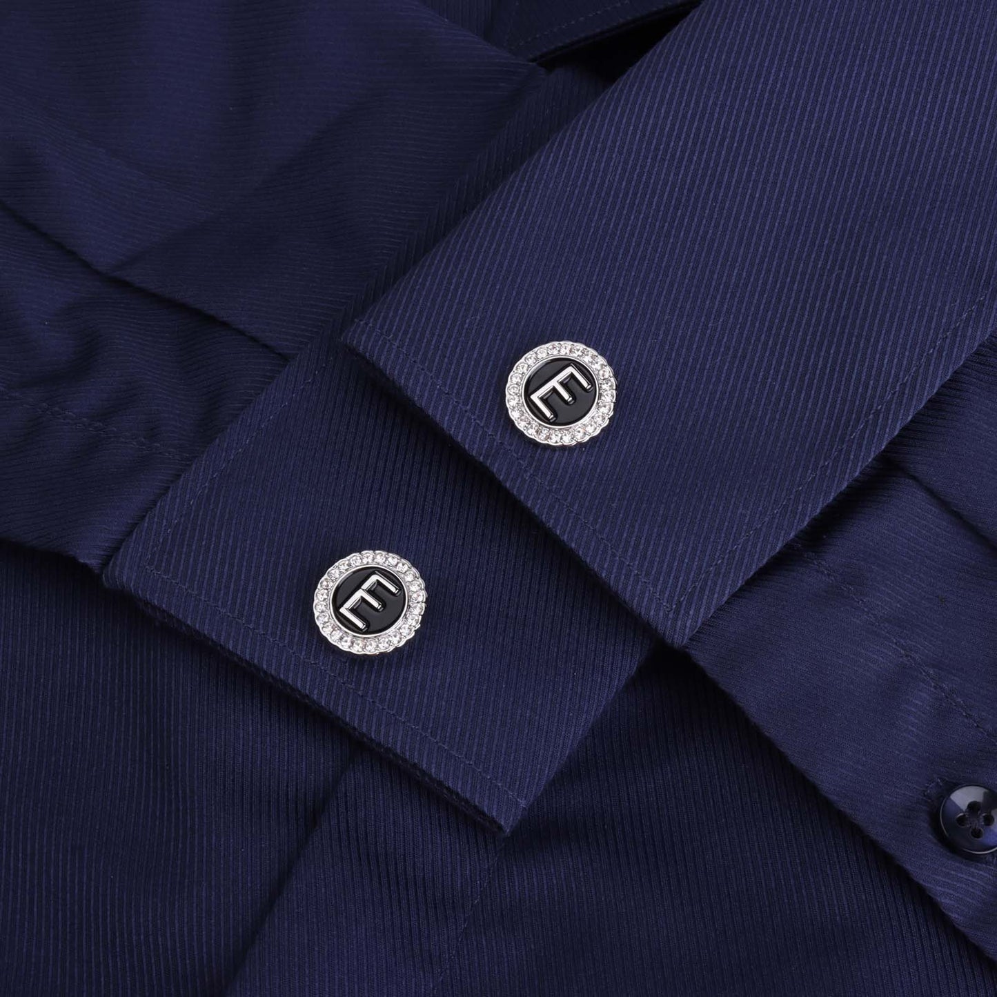 Gemelos con inicial en tono plateado HAWSON para hombre