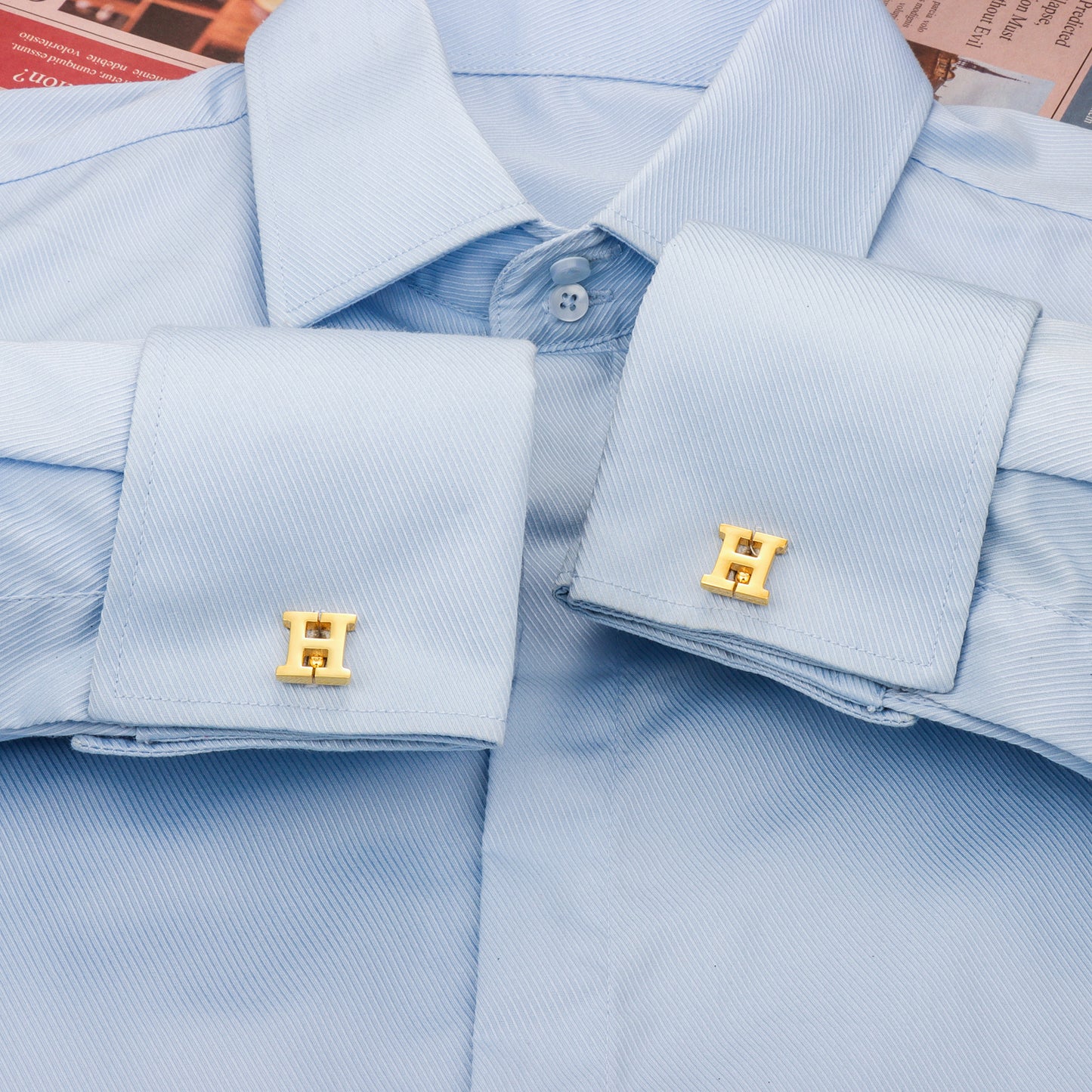 HAWSON Gold Tone Initial Cufflinks for Men