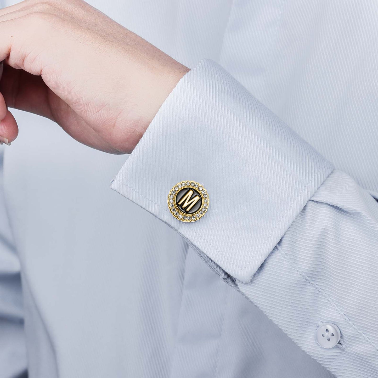 Gemelos con inicial en tono dorado de HAWSON para hombre