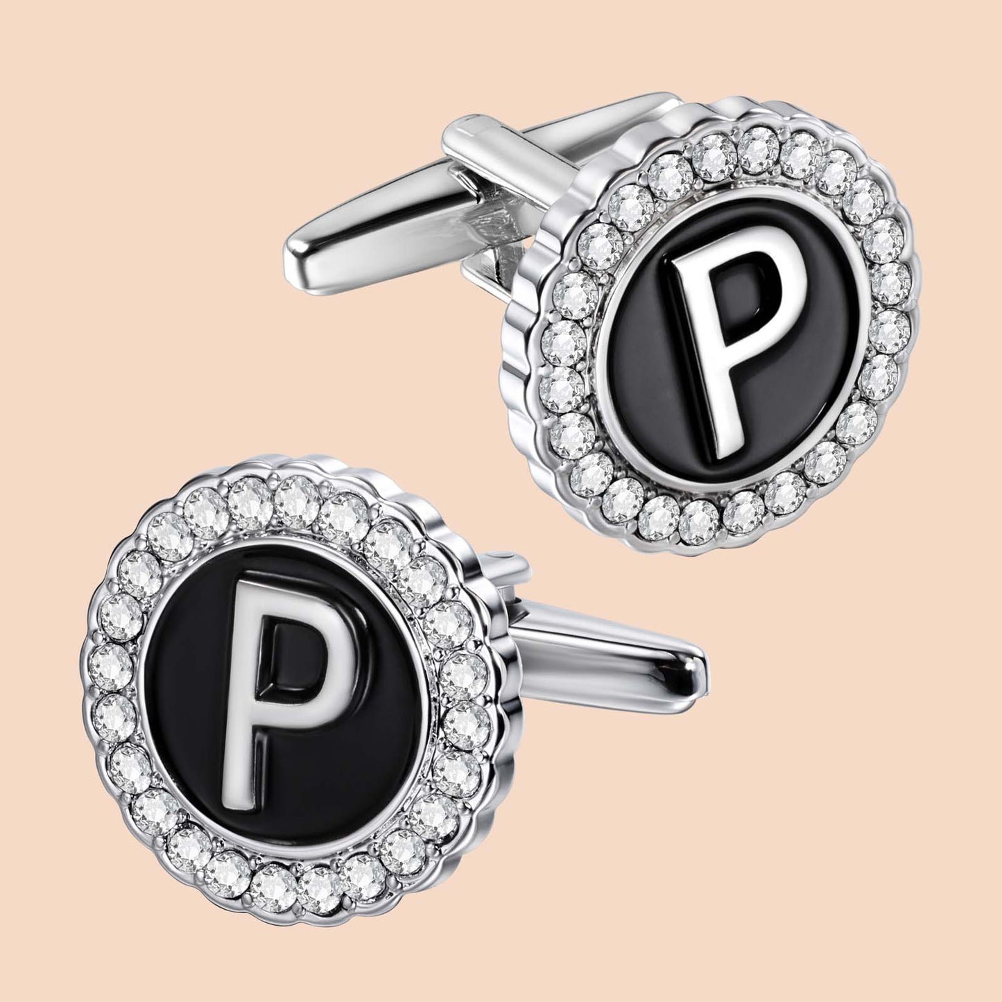 Gemelos con inicial en tono plateado HAWSON para hombre